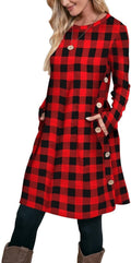 OFEEFAN Long Sleeve Tunic Dress with Pockets - Warm, Flattering Layer