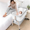 Light Grey Bedside Bassinet for Newborns - Breathable Portable Sleeper