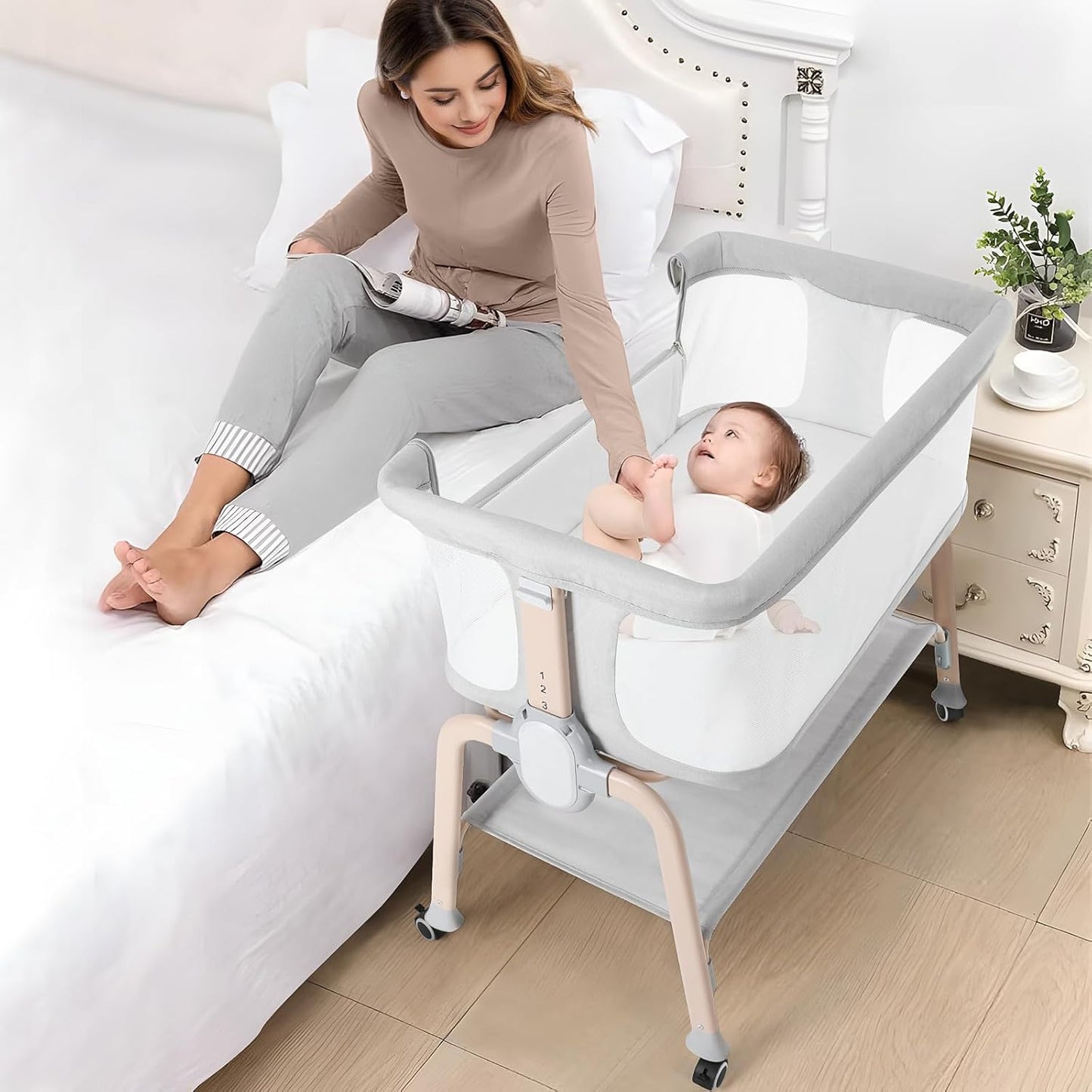 Cowiewie Bassinet Bedside Sleeper for Safe Co-Sleeping