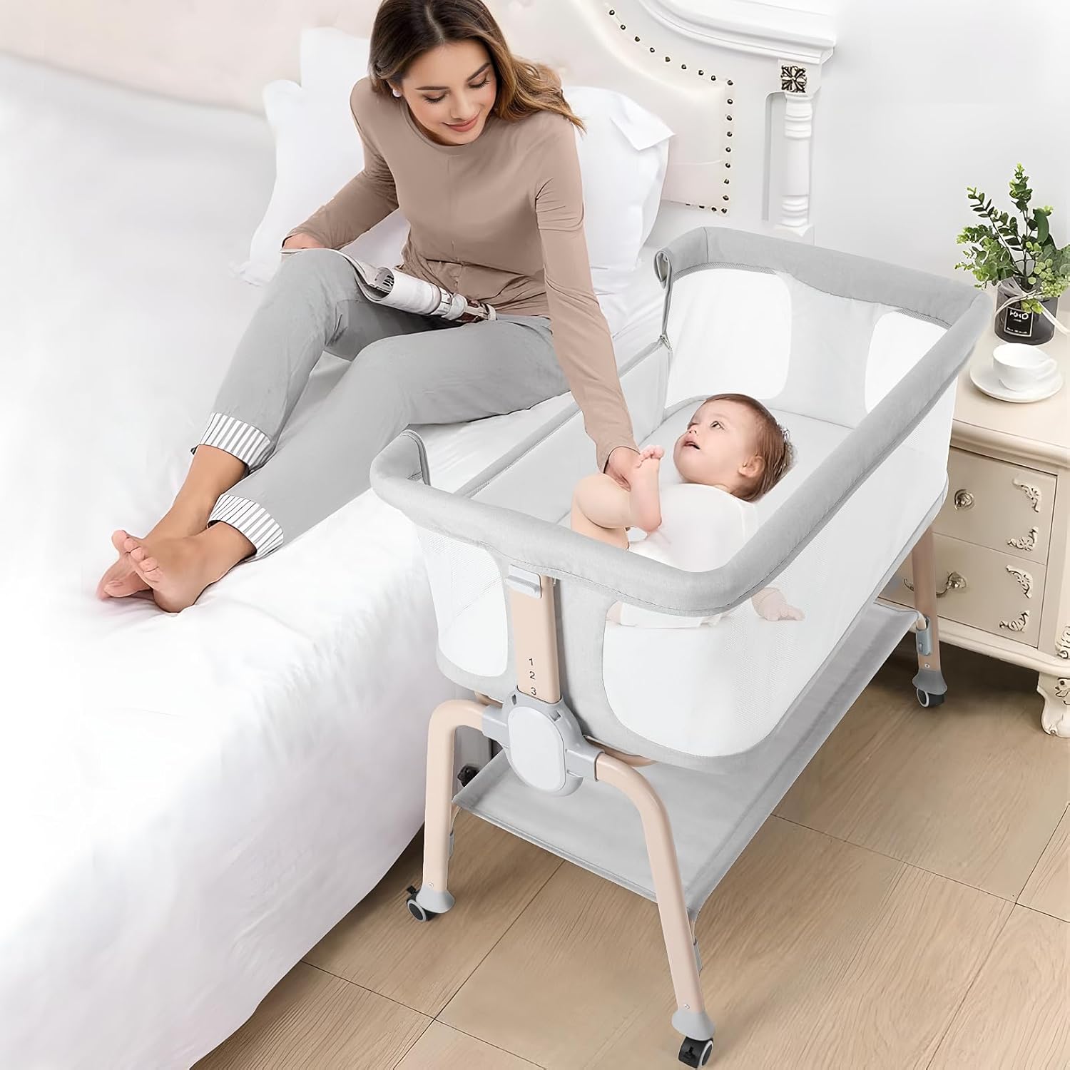 Cowiewie Bassinet Bedside Sleeper for Safe Co-Sleeping