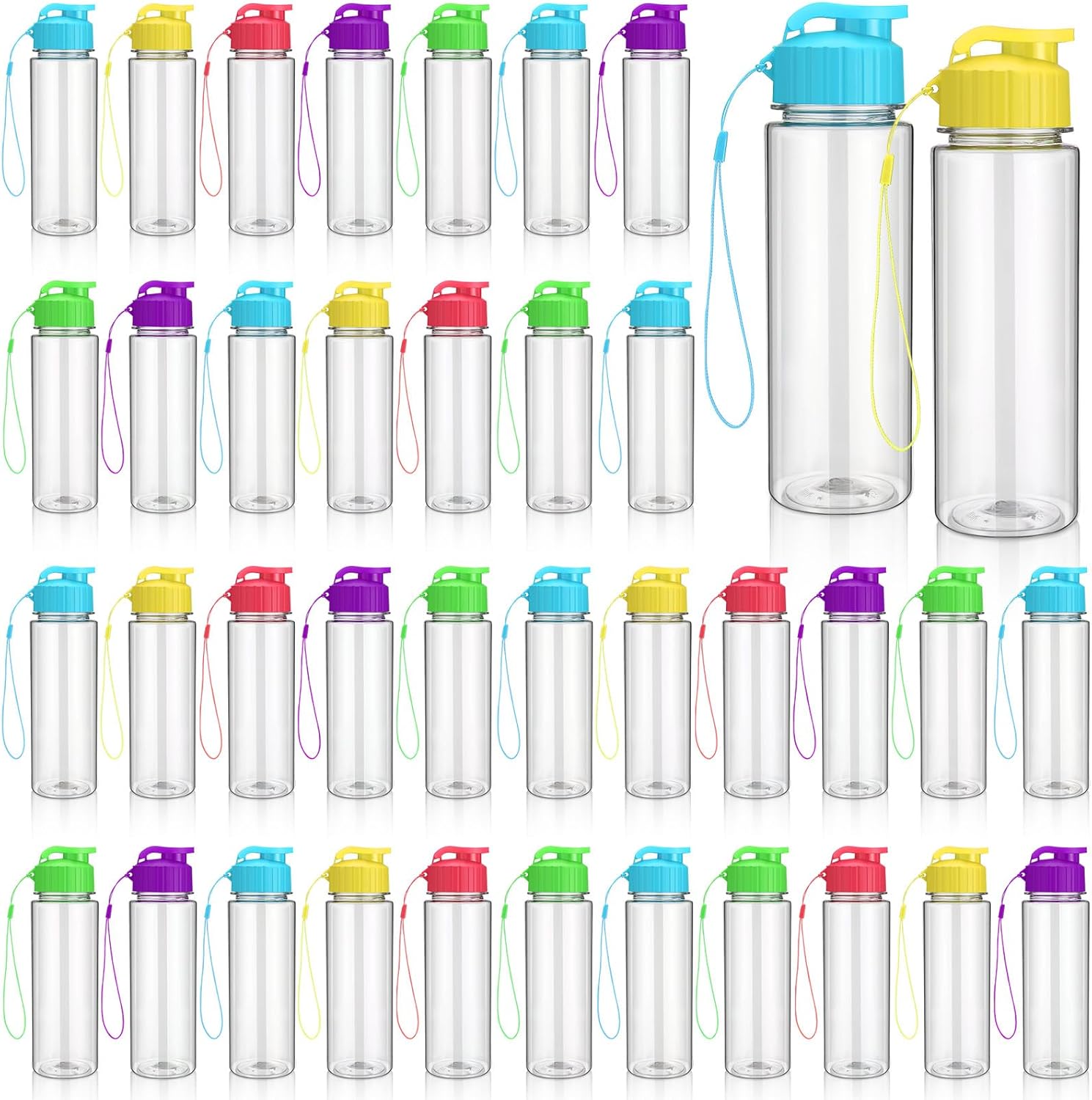 50 Pieces Reusable 17 oz Plastic Water Bottles for Fitness