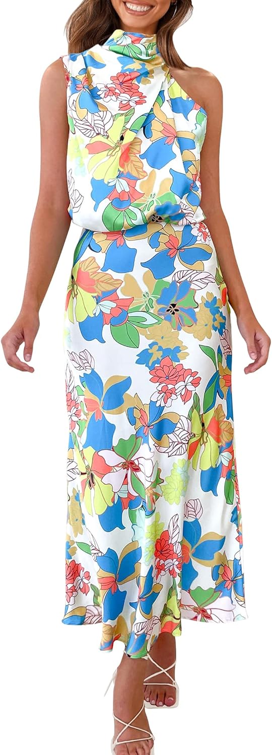 Elegant Satin Maxi Dress for Women - Perfect for Summer Events