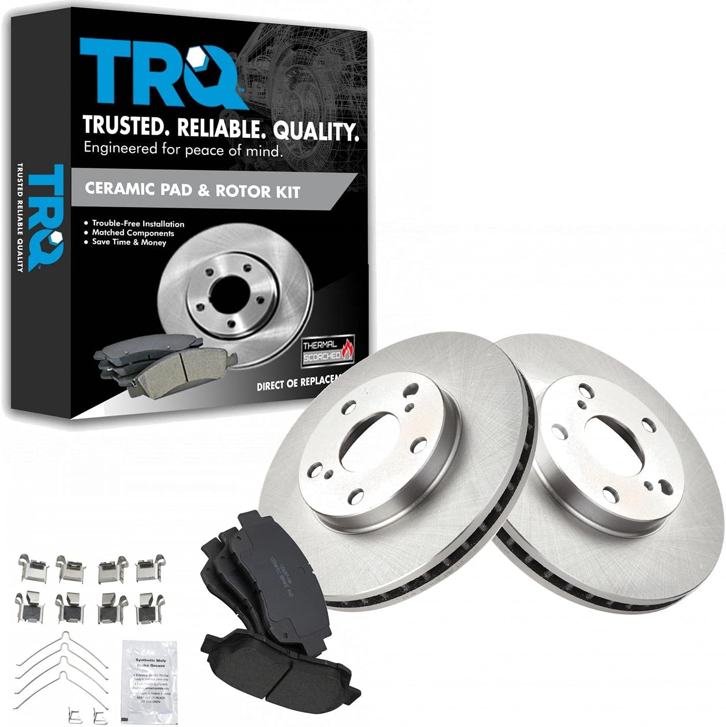 TRQ Front Brake Pad & Rotor Kit for Toyota Avalon & Camry