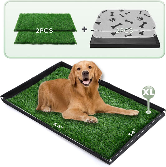 Extra Large Dog Grass Pad with Foldable Litter Box for Potty Training