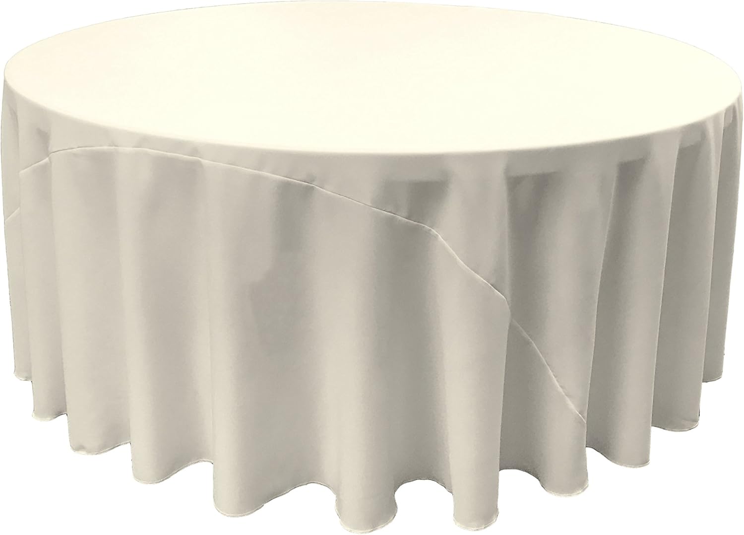 LA Linen Polyester Poplin Round Tablecloth 132-Inch for Events