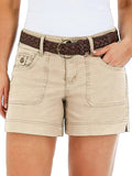 Flamingals Women's Mid Waist Solid Split Side Flap Pocket Casual Shoes