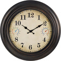 18 Inch Large Outdoor Clock with Thermometer and Hygrometer - Retro