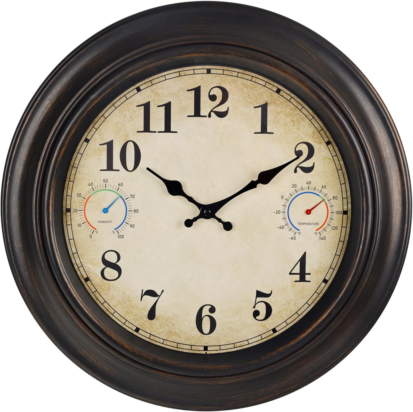 18 Inch Large Outdoor Clock with Thermometer for Home Decor