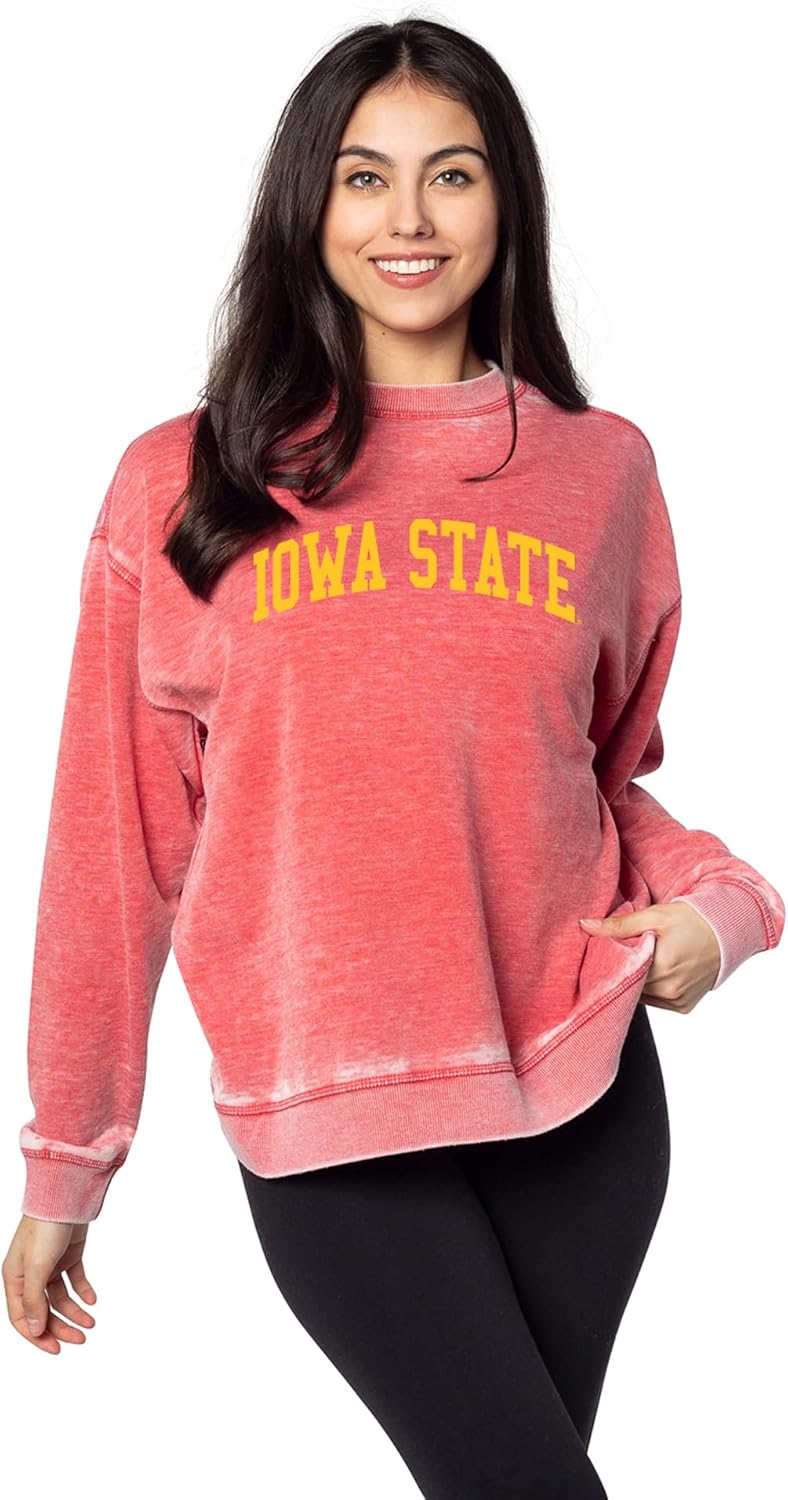 Chicka-D Women's Campus Crew: Stylish Burnout Fleece Pullover
