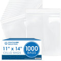 Crystal Clear Resealable Cellophane Bags 11 in x 14 in - 1000 Count