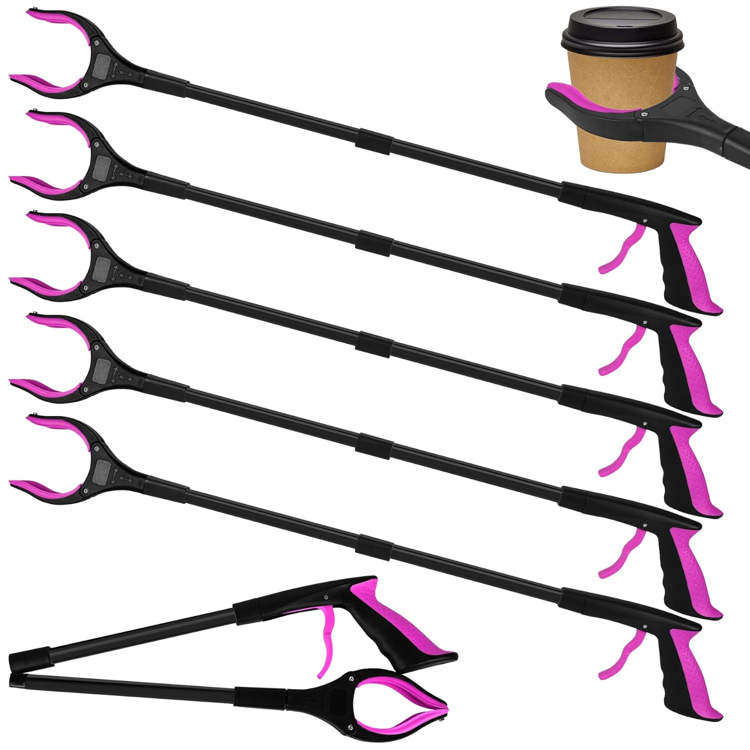 32 Inch Commercial Trash Grabber for Elderly Assist - 6 Pack