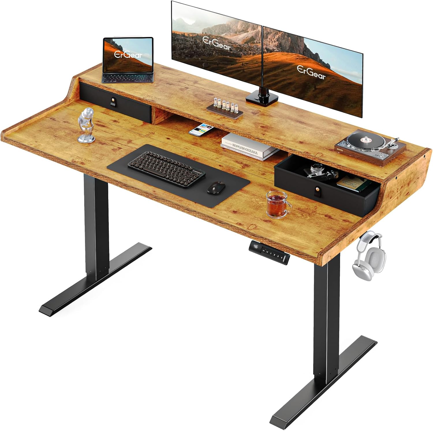 ErGear Electric Standing Desk with Drawers for Home Office