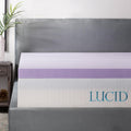 Lucid 3 Inch Lavender Infused Memory Foam Topper - Plush Comfort