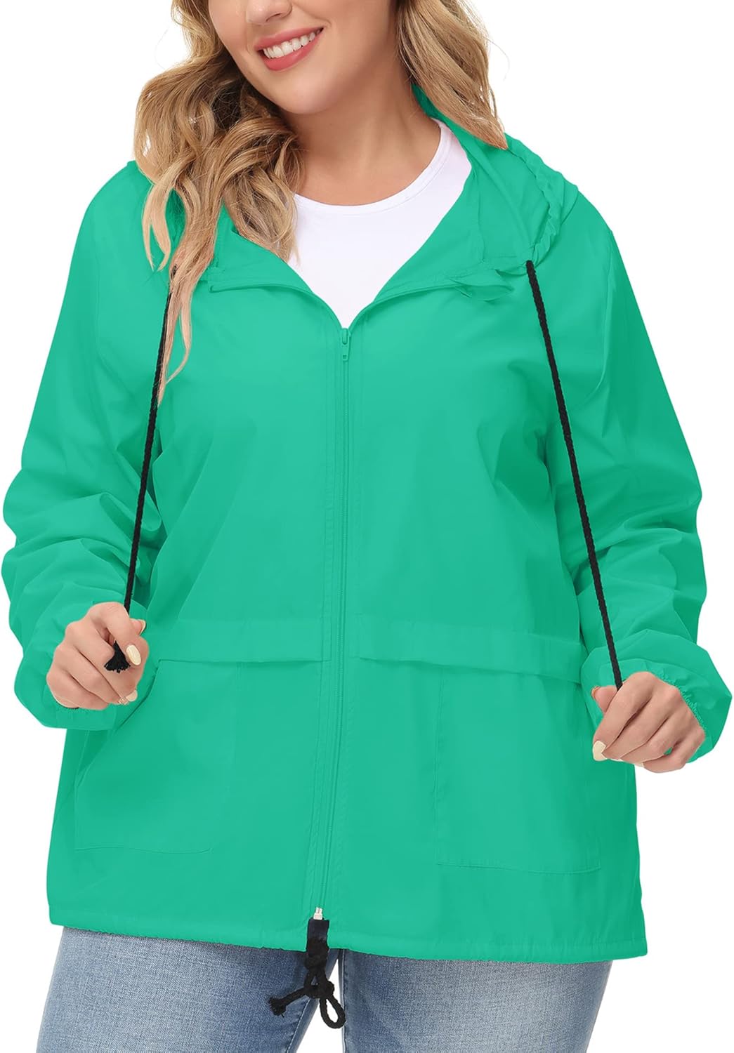 Plus Size Waterproof Raincoat for Women - Avoogue Windbreaker