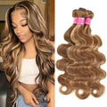 Highlight Human Hair Body Wave Bundles P4/27 Ombre Brown - Honey