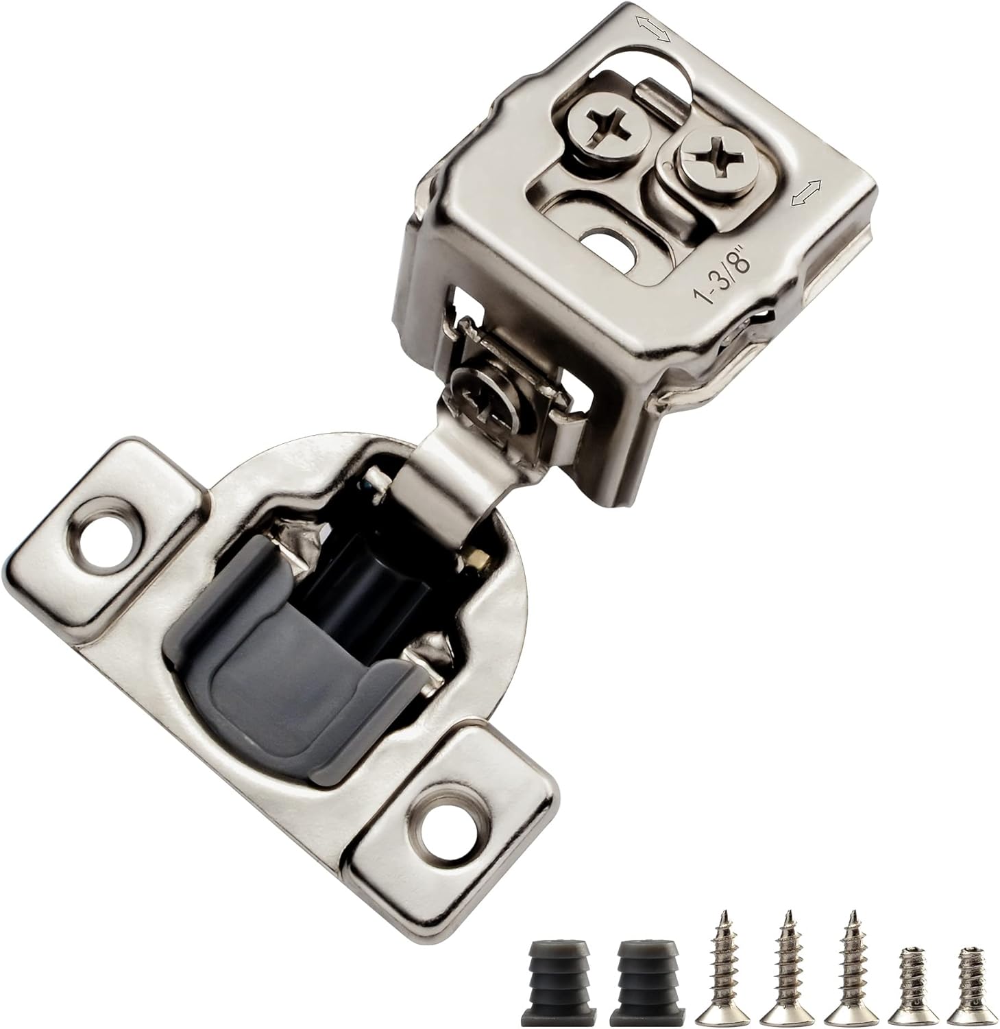 30 Pack 1 3/8 in Overlay Soft Close Hinges for Cabinets