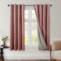Blush Pink Full Blackout Velvet Curtains 52 x 63 in - Room Darkening