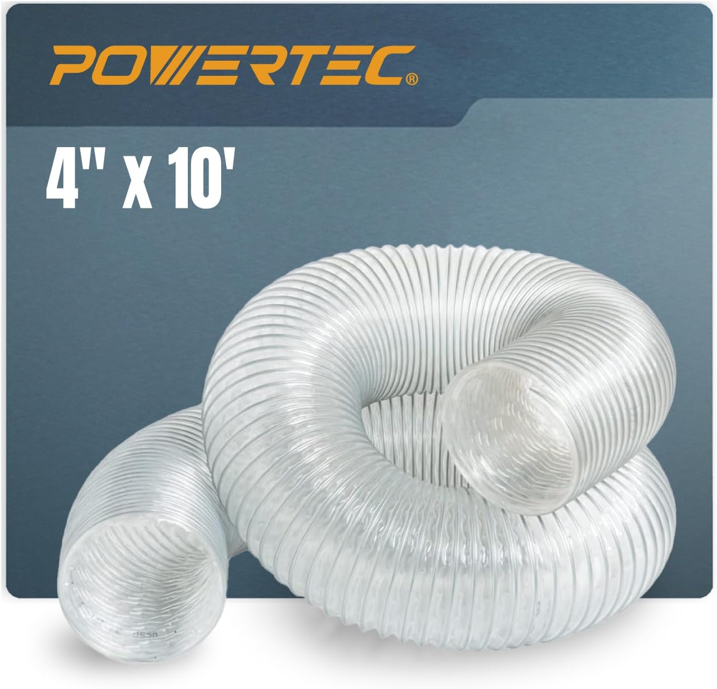 POWERTEC 4in x 10ft Anti Static Dust Collection Hose for Woodworking
