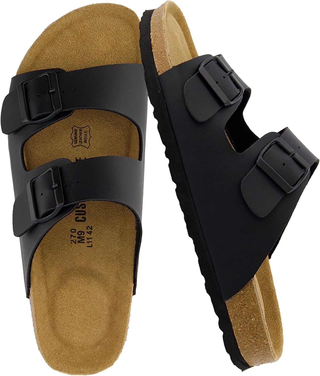 CUSHIONAIRE Lane Cork Footbed Mens Sandals for Summer Comfort
