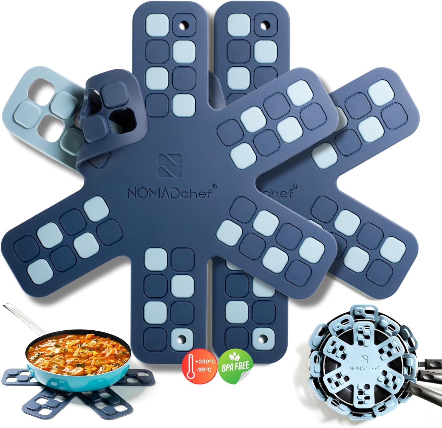 Dual-Use Silicone Pan Protectors for Stacking & Trivets