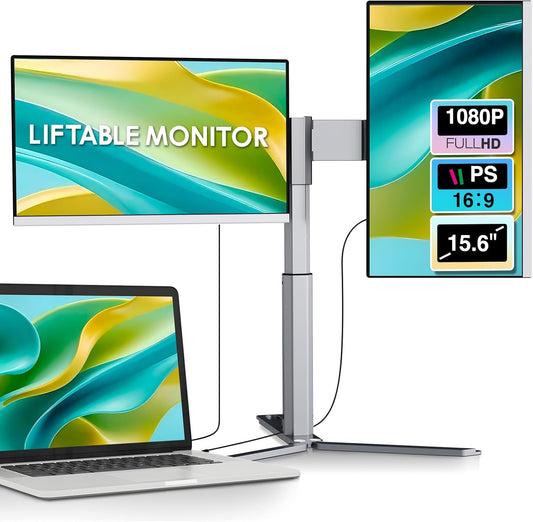 Enzion 15.6 FHD Portable Monitor, 360Rotation, Triple Extender