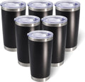 20oz Tumbler 6 Pack Black Stainless Steel - Vacuum Insulated
