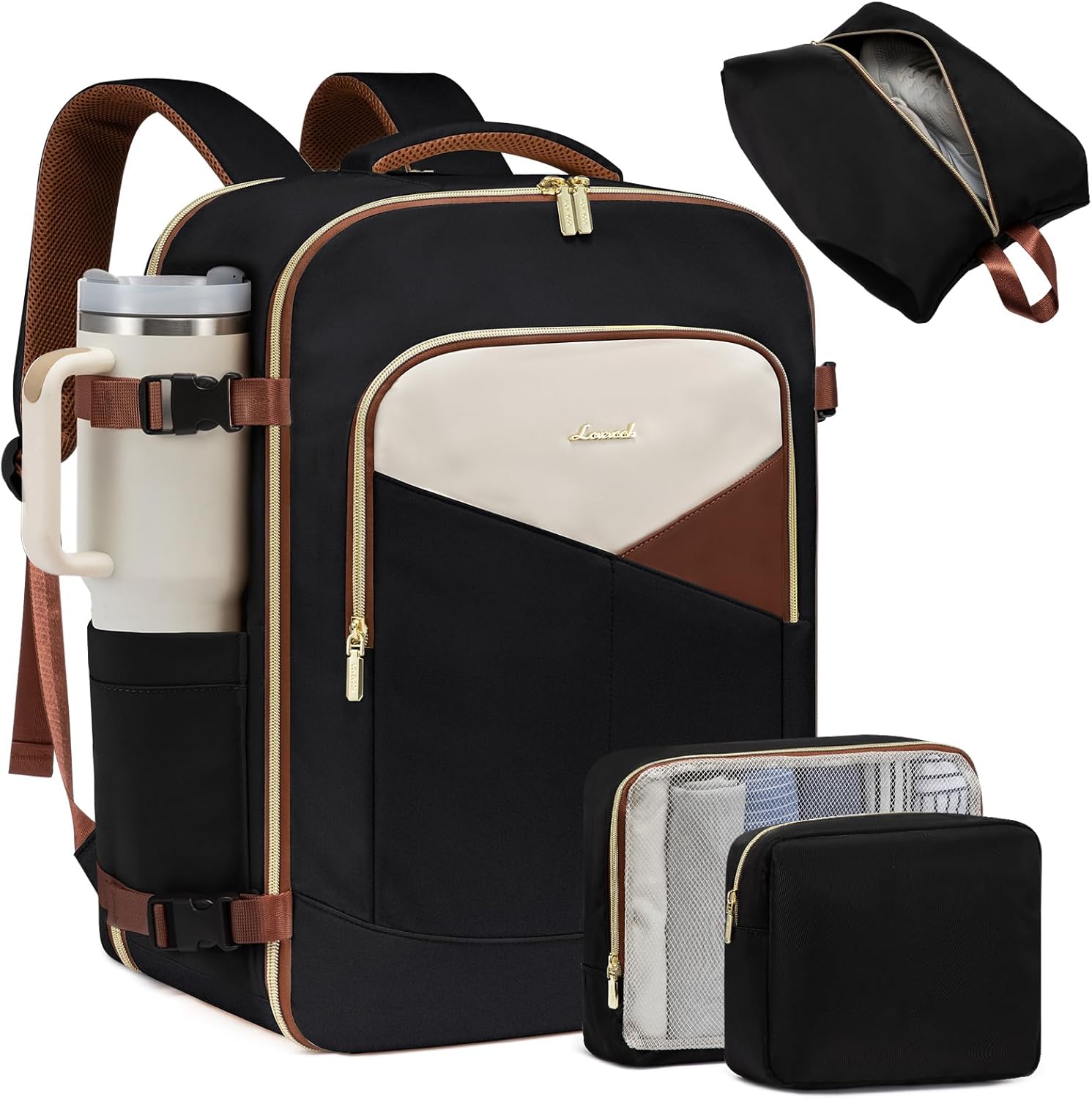LOVEVOOK 40L Travel Backpack for Airplanes with Packing Cubes
