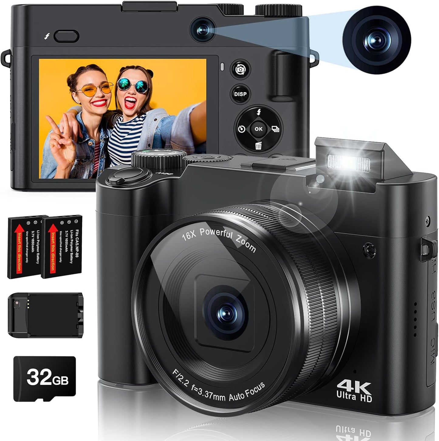 Zostuic 4K Digital Camera: Stunning 64MP Autofocus, Ultra Bright Flash