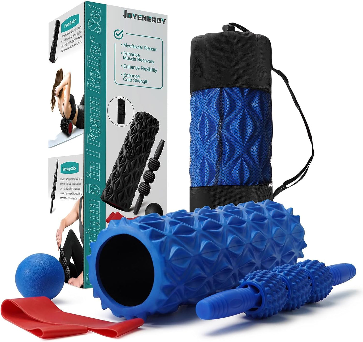 5 in 1 Foam Roller Set for Deep Muscle Massage and Flexibility