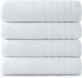 Casa Platino Luxury Bath Sheets 4 Pack White - Soft, Quick Dry