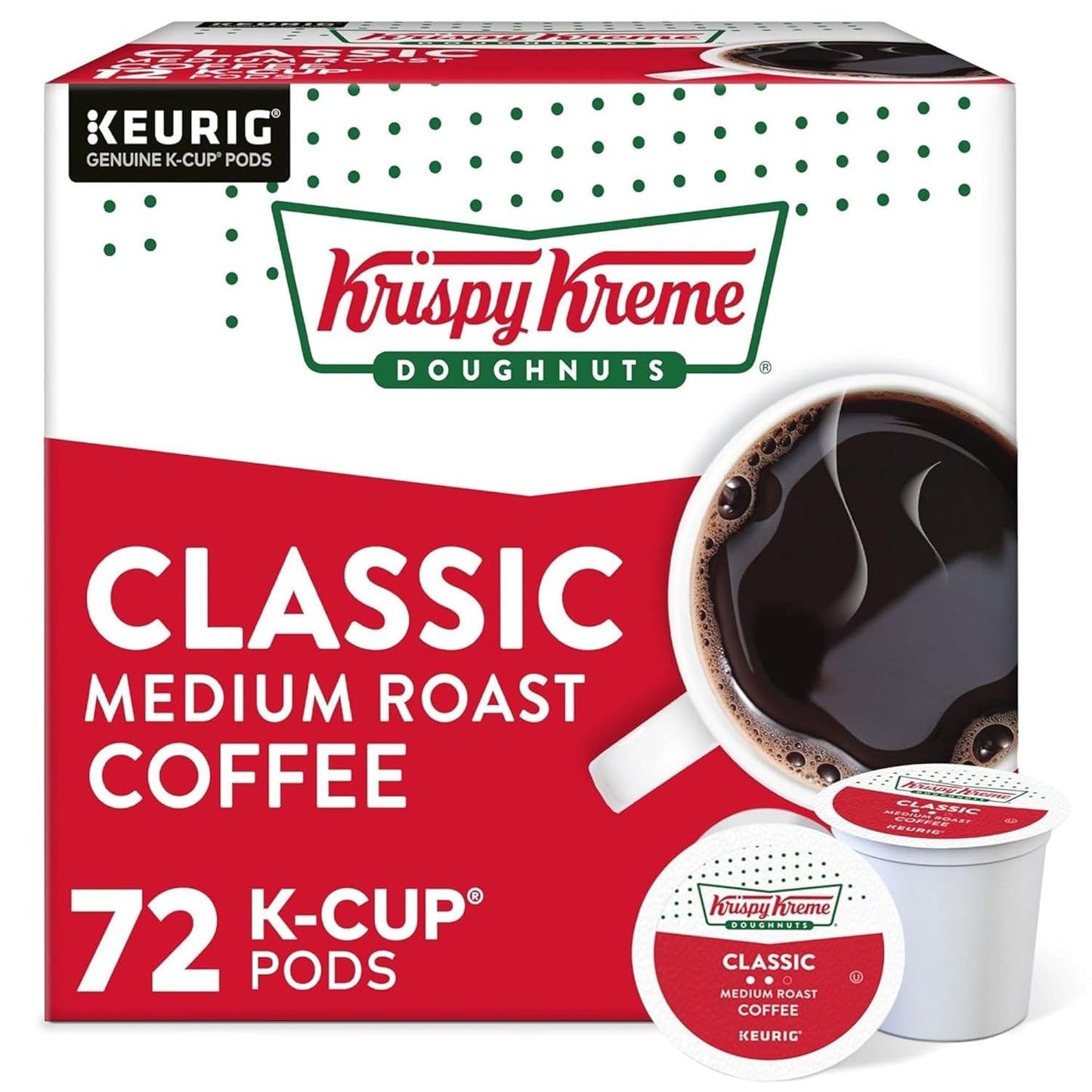 Krispy Kreme Classic Medium Roast K-Cup Pods for Keurig Machines