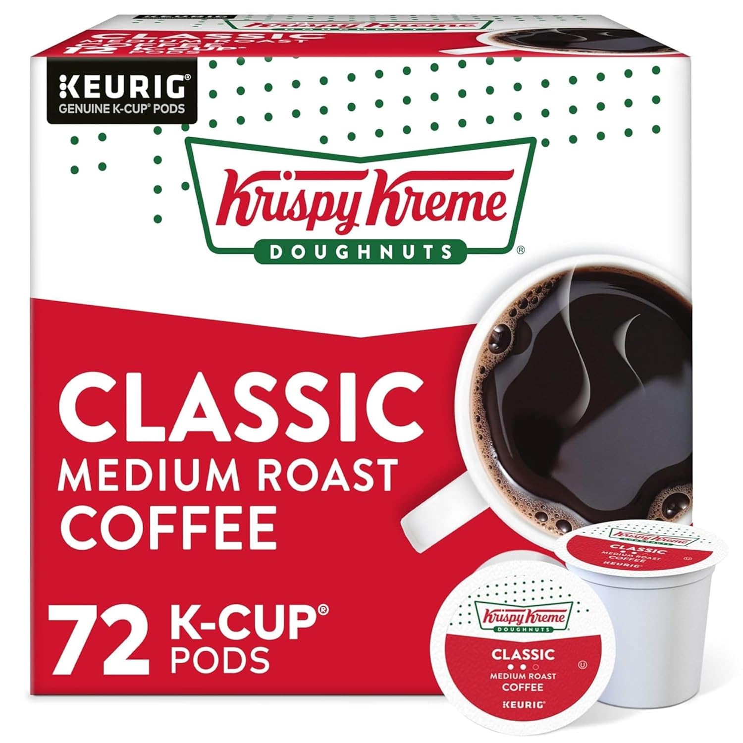 Krispy Kreme Classic Medium Roast K-Cup Pods for Keurig Machines