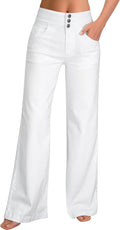 roswear Women's Wide Leg Jeans High Waisted Stretch Baggy Denim