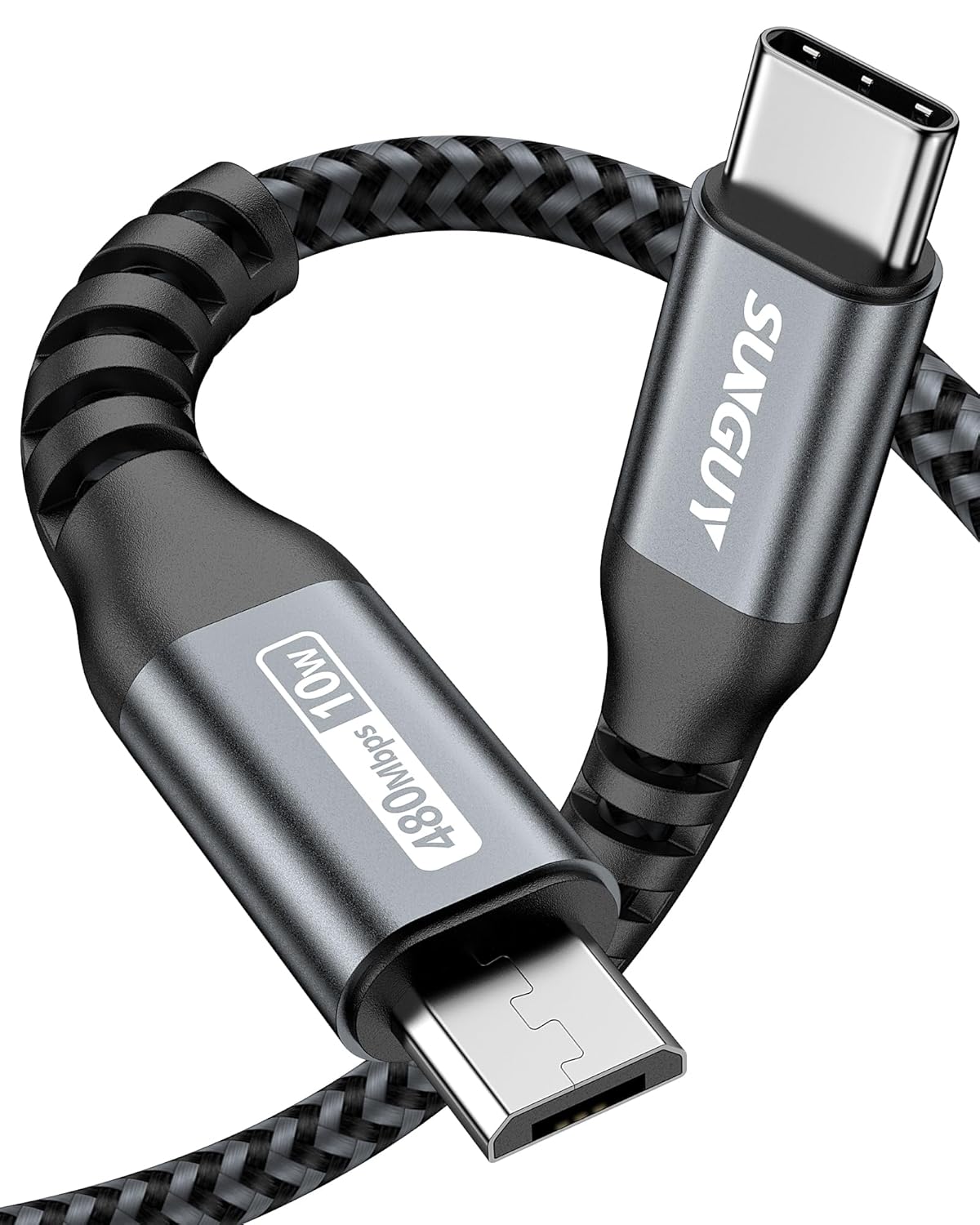 Fast Charging Duo: SUNGUY USB C to Micro 6.6FT [2Pack]