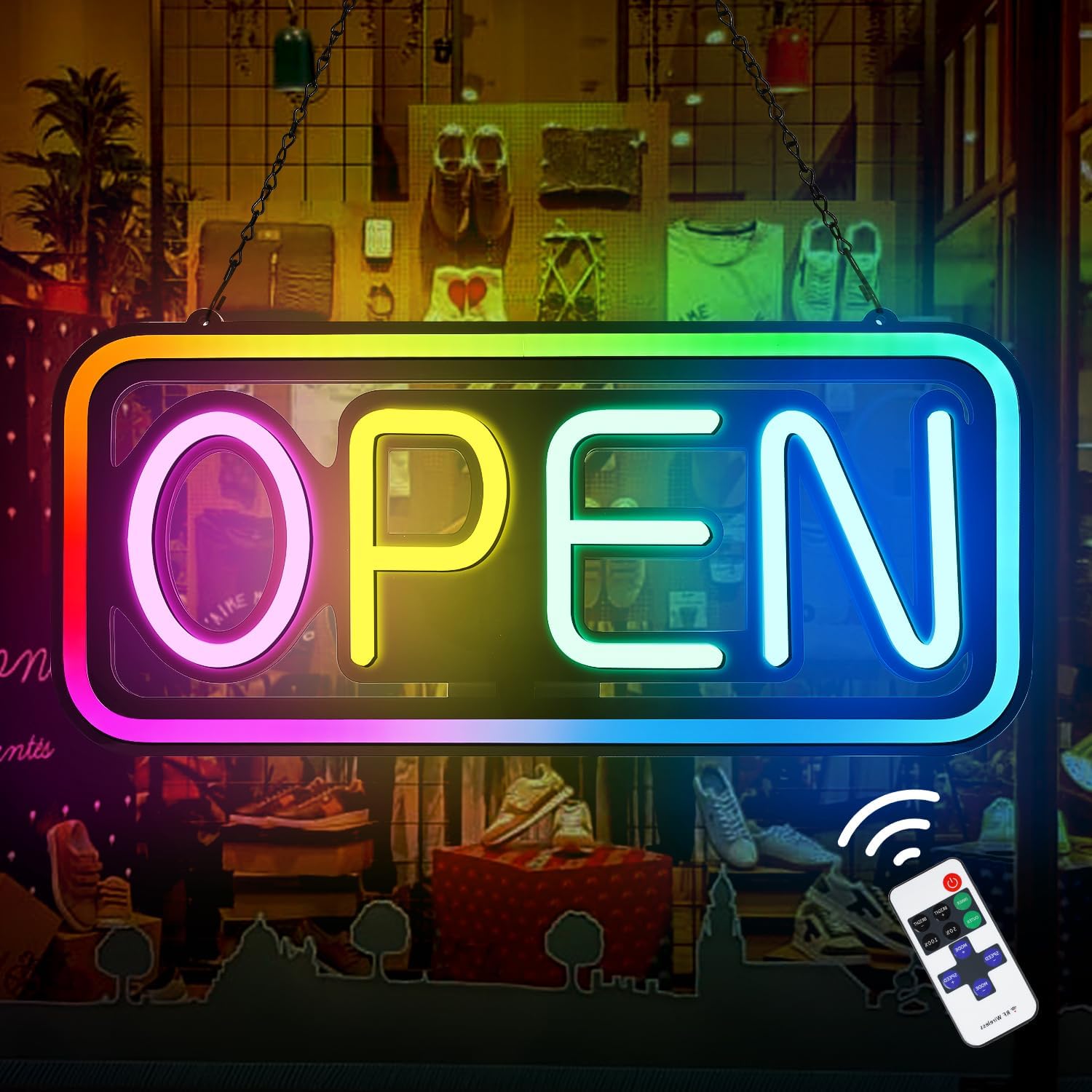 22in X 10in LED Neon Open Sign for Businesses - Ultra Bright