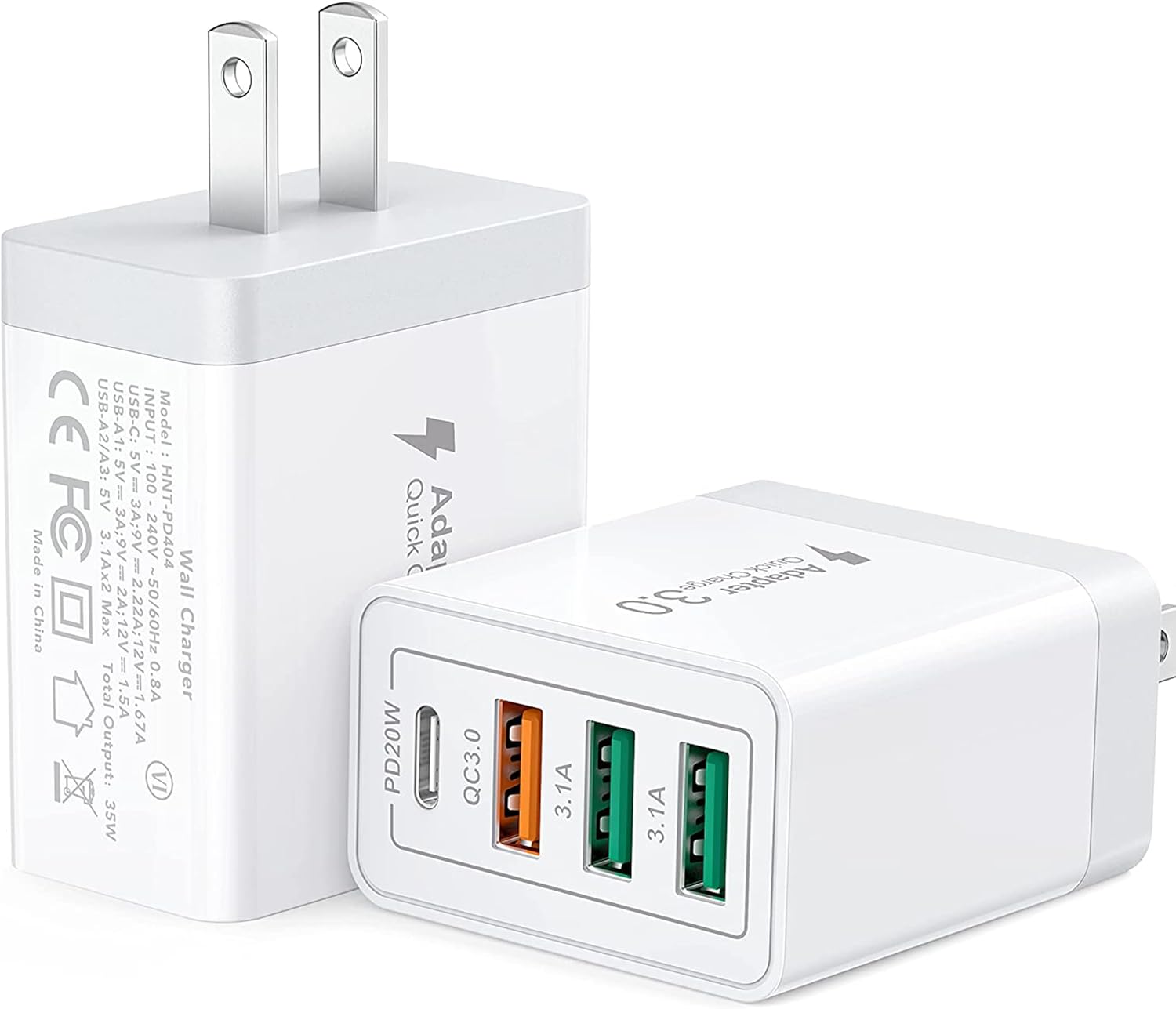 Fast Charge 4Ports USB-C Wall Charger - iPhone & Watch Compatible