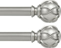 1 in Telescoping Curtain Rod 28 to 48 in 2-Pack Antique Silver