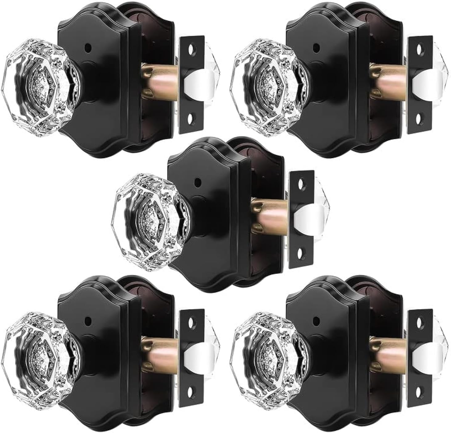 Orger Octagonal Crystal Door Knobs for Privacy and Style