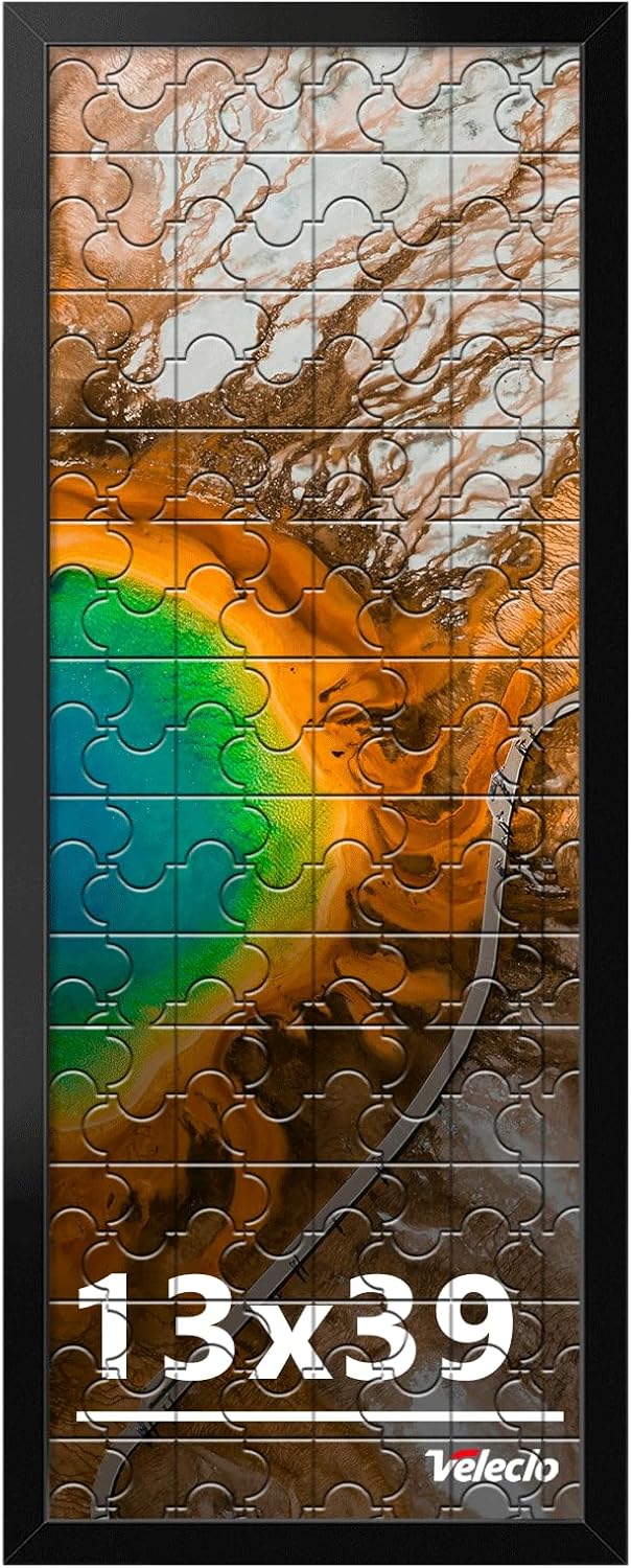 13x39 Black Picture Frame with Shatter Resistant Plexiglass