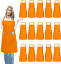 15 Pcs Adult Aprons Bulk with Pockets Adjustable Bib Apron - Practical