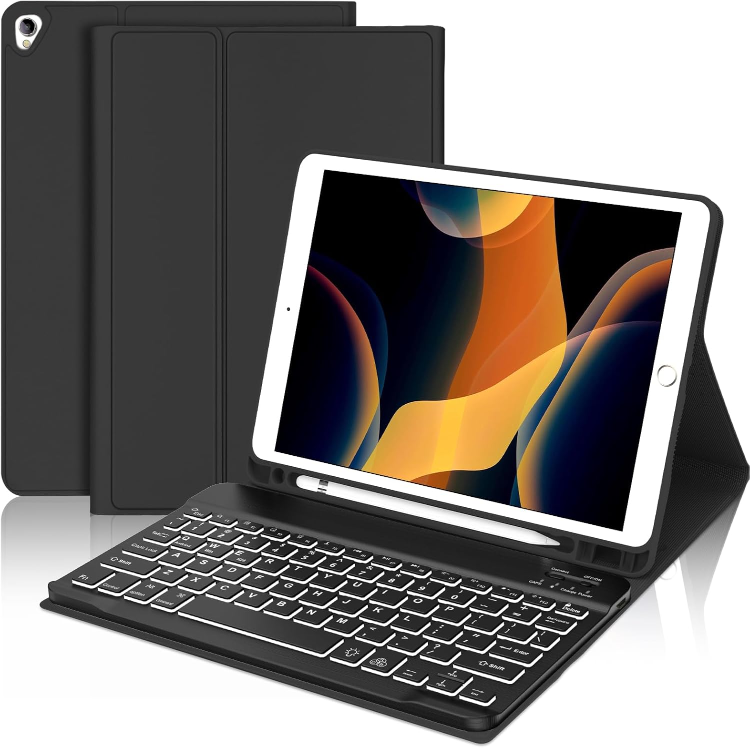 D DINGRICH Keyboard Case for iPad 9th Gen with Backlit Keys