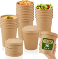 32 oz Paper Soup Containers 50 Pack - Vented Lids for Hot or Cold