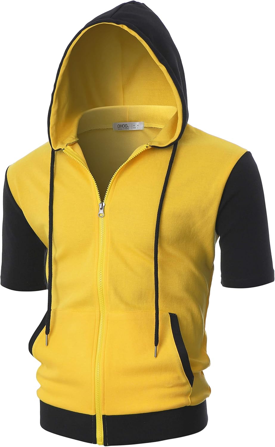 Ohoo Mens Slim Fit Zip Up Hoodie Short Sleeve Jacket Review