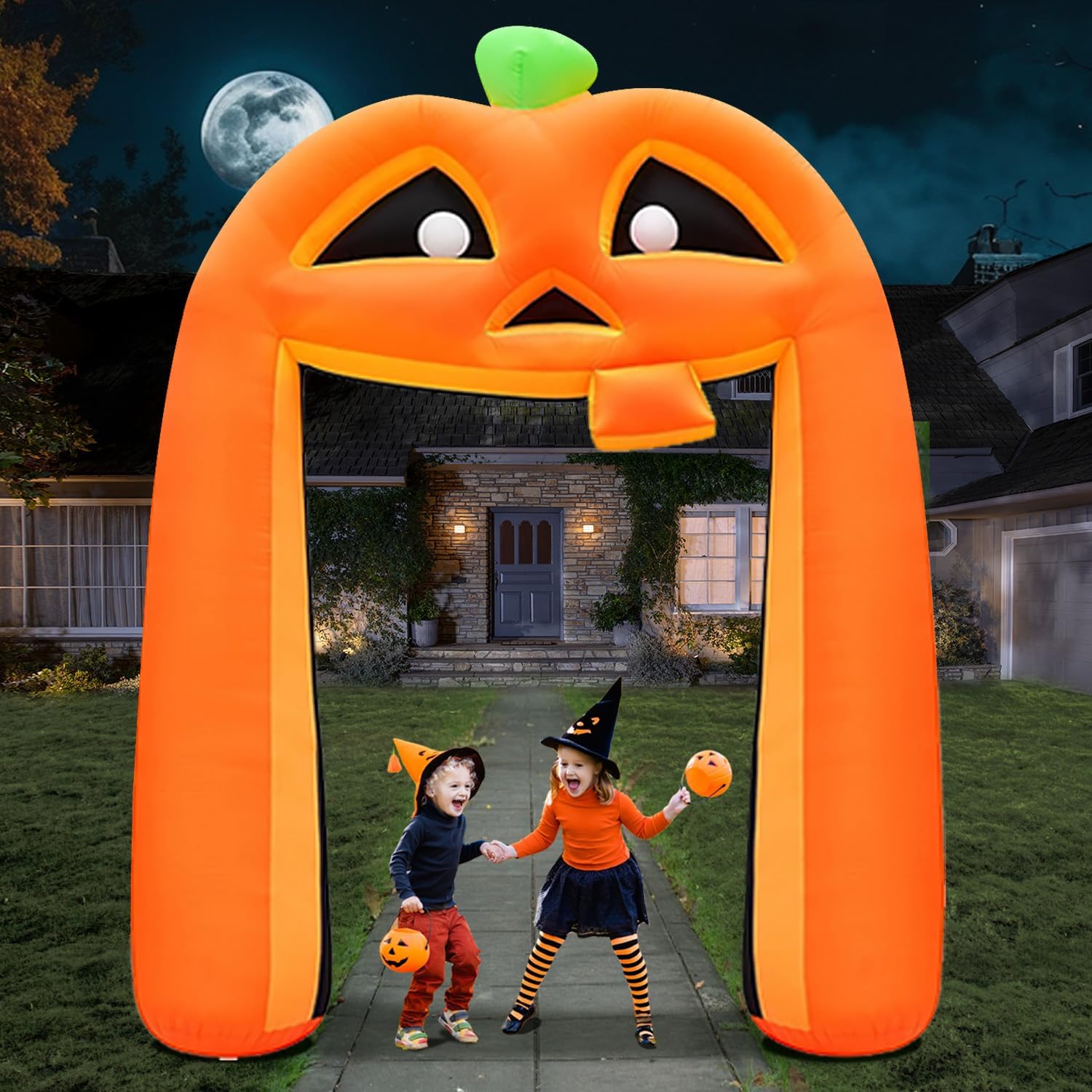 10FT Halloween Inflatables Pumpkin Archway for Spooky Decor