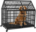 50 inch Heavy Duty Dog Crate with Wheels - Indestructible XL Kennel