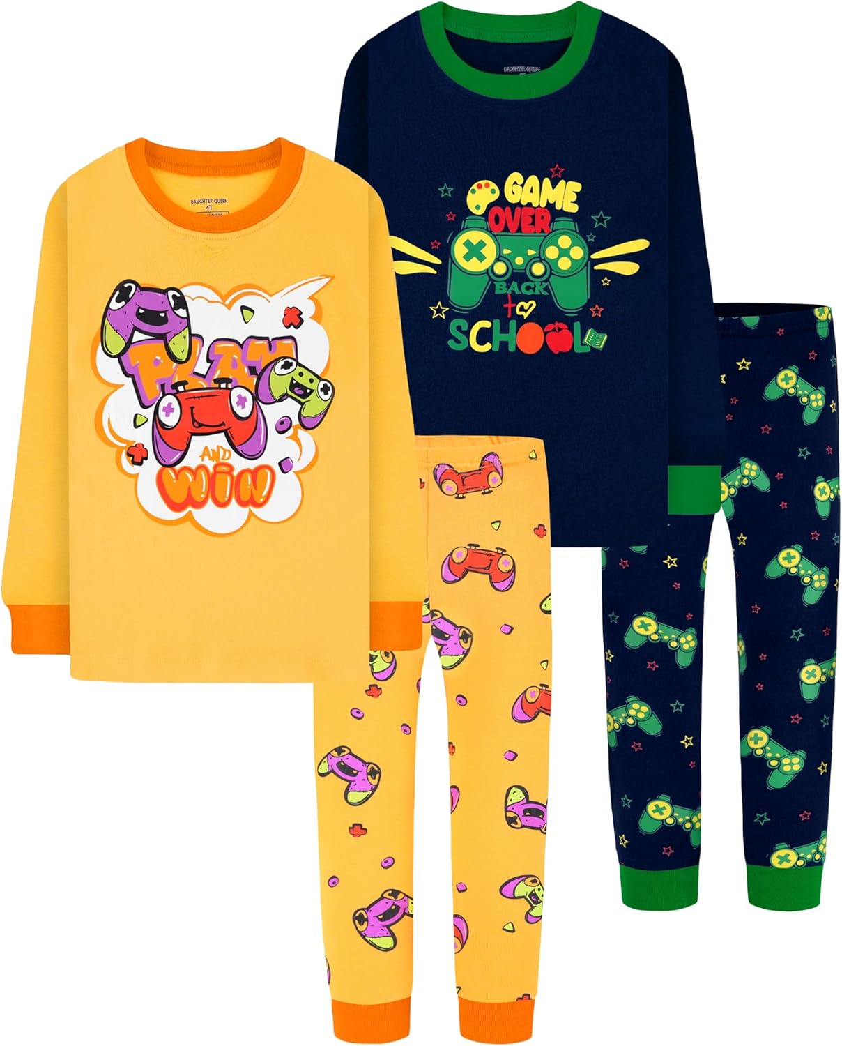Boys Long Sleeve Pajamas Set for Ages 18 Months to 12 Years