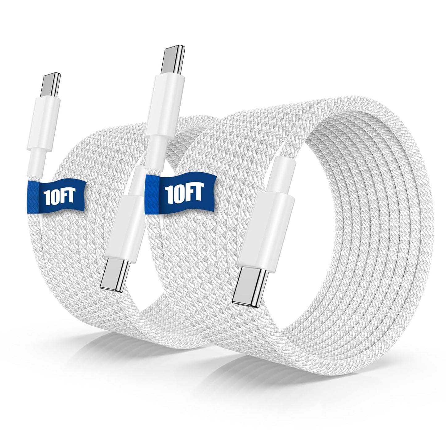 10ft Fast Charge USB-C Cable for iPhone 16 - White