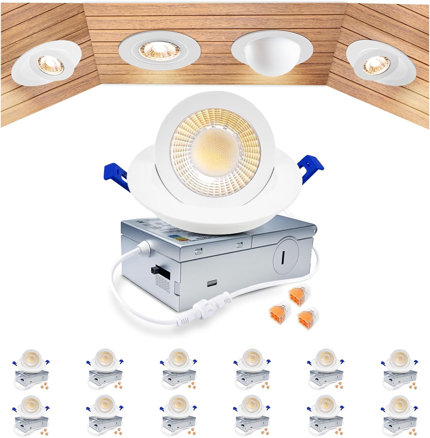 zouzai 5CCT LED Gimbal Recessed Light for Adjustable Lighting
