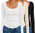 Ekouaer 3 Pack Long Sleeve Shirts for Women - Stylish Basics