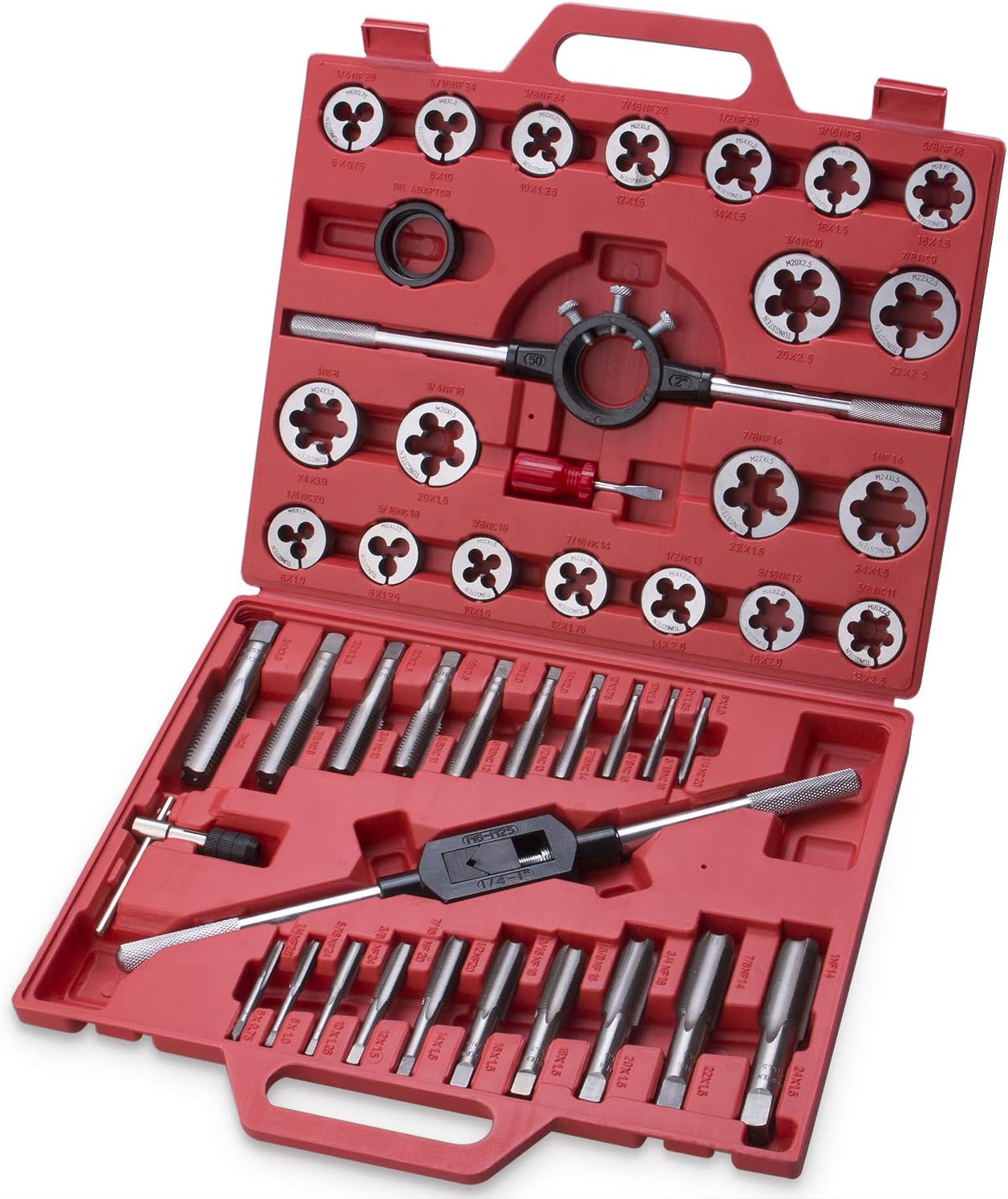 Premium 45-Piece Large Tap and Die Set for Threading Needs